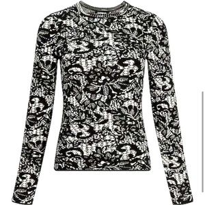 Express Lace Fitted Neck Sweater.